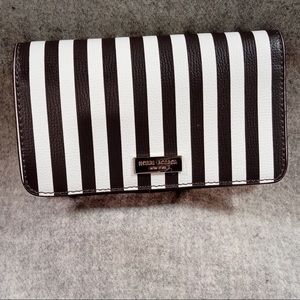 HENRI BENDEL Stripe brown white wallet phone crossbody bag